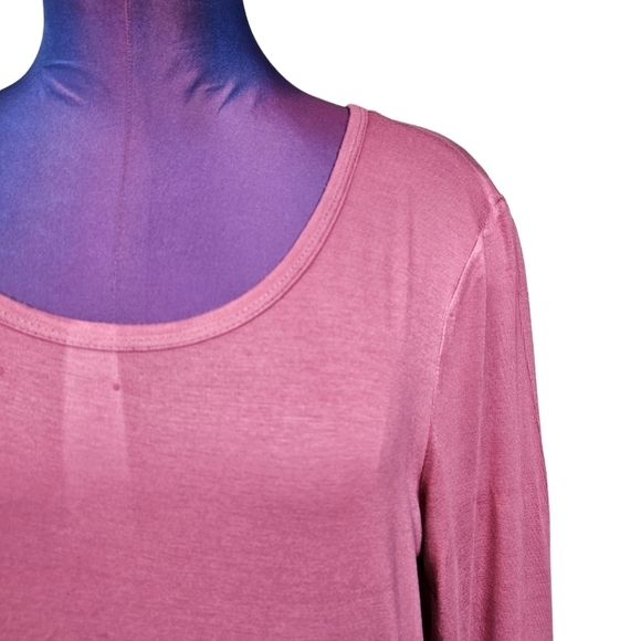 Auselily Raspberry Lightweight Long Sleeve Pleated Skirt Dress Size XL Women's - Picture 3 of 9